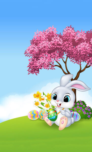 hình nền thỏ đang vui chơi