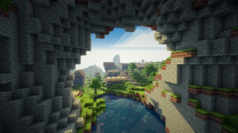 hình nền minecraft hang động mở ra vẻ đẹp của tự nhiên