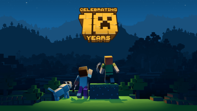 hình nền minecraft kỷ niệm 10 năm