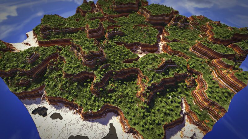 hình nền minecraft quần đảo view từ trên cao