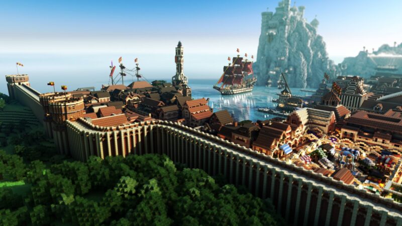 hình nền minecraft vẻ đẹp kì quan thế giới