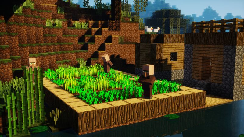 hình nền minecraft vườn rau nhỏ