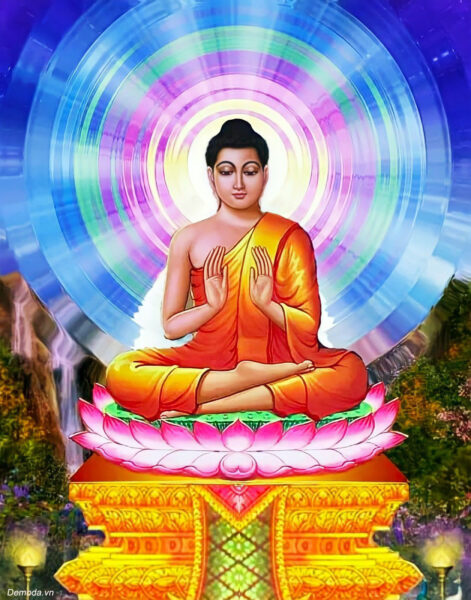 Hình ảnh phật đẹp 3D tỏa hào quang