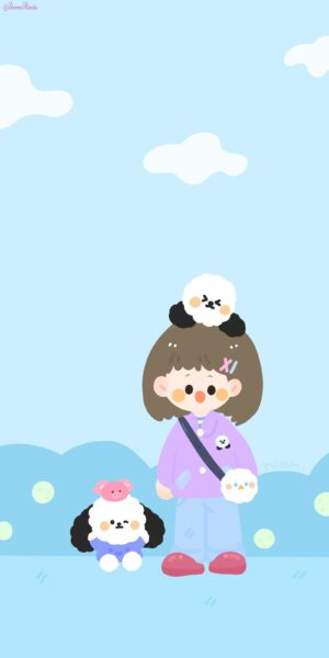 Hình nền cute màu xanh