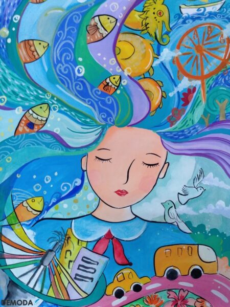 Tranh vẽ đẹp, đơn giản của học sinh