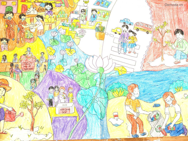 Vẽ tranh bảo vệ môi trường đơn giản