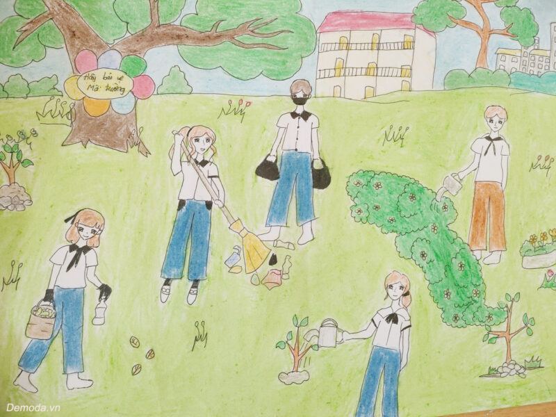 Vẽ tranh bảo vệ môi trường đơn giản nhất