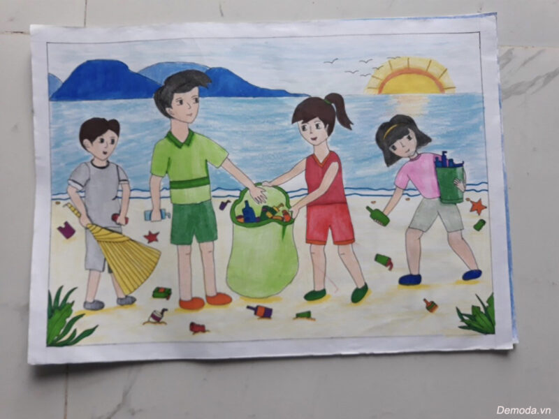 Vẽ tranh bảo vệ môi trường ven viển