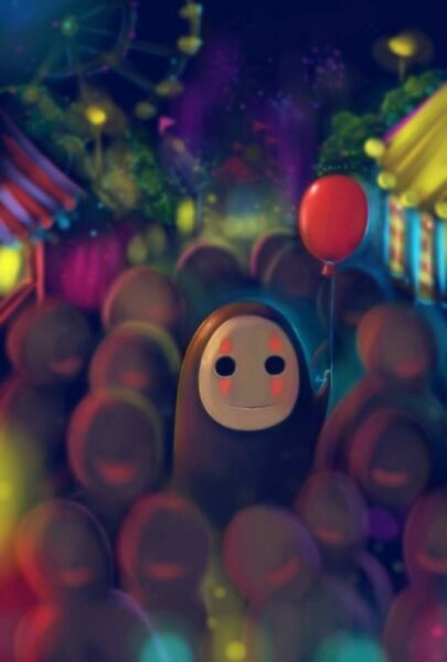 Hình ảnh Vô Diện cầm bong bóng