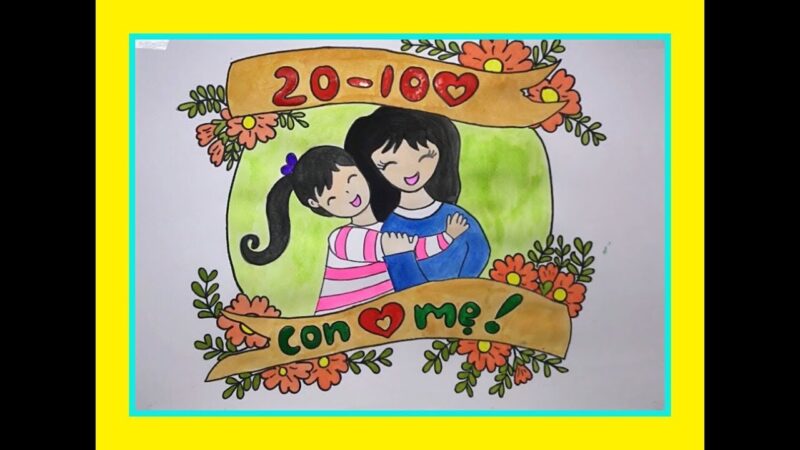 tranh vẽ 20-10 mẹ và bé đẹp, ý nghĩa nhất