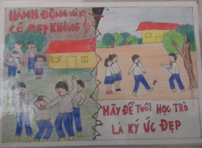 tranh vẽ bạo lực học đường cần tránh xa để có ký ức học trò đẹp