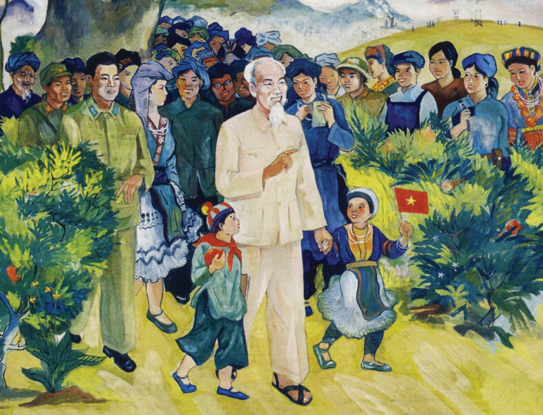 Vẽ tranh chủ đề đoàn thanh niên cộng sản Hồ Chí Minh và bác ở Điện Biên