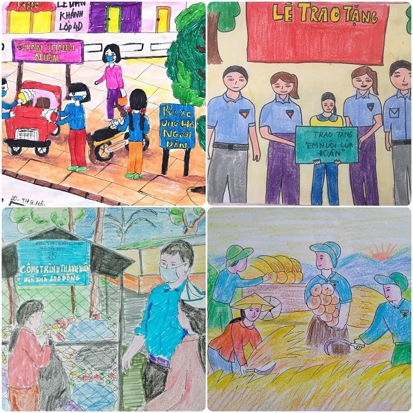 Vẽ tranh đoàn thanh niên cộng sản Hồ Chí Minh các hoạt động ý nghĩa của tổ chức