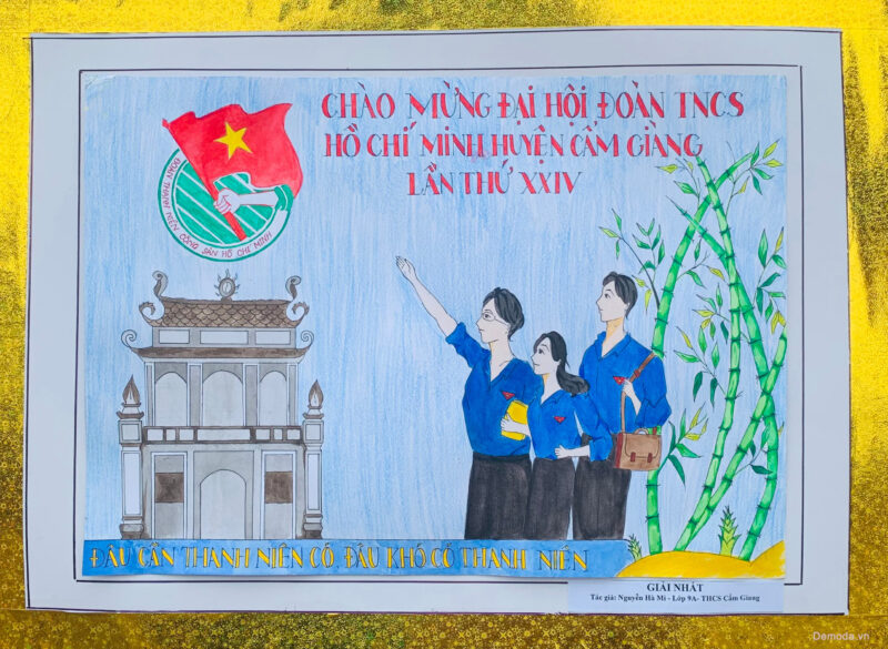 Vẽ tranh đoàn thanh niên cộng sản Hồ Chí Minh đơn giản