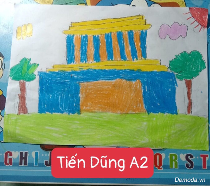 Vẽ tranh lăng Bác cực đơn giản