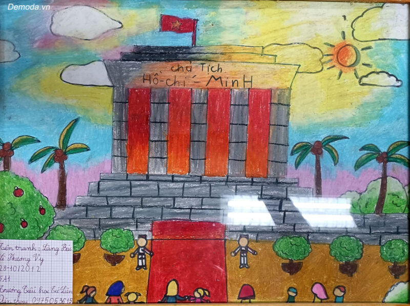 Vẽ tranh lăng Bác đơn giản nhất