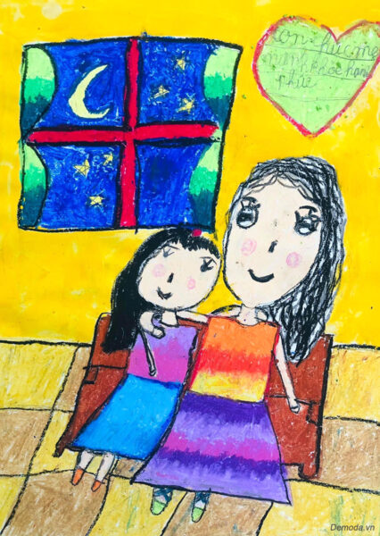 Vẽ tranh 20-10 tặng mẹ đơn giản mà ý nghĩa