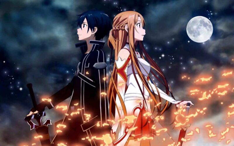 Ảnh Kirito và Asuna tựa lưng nhau