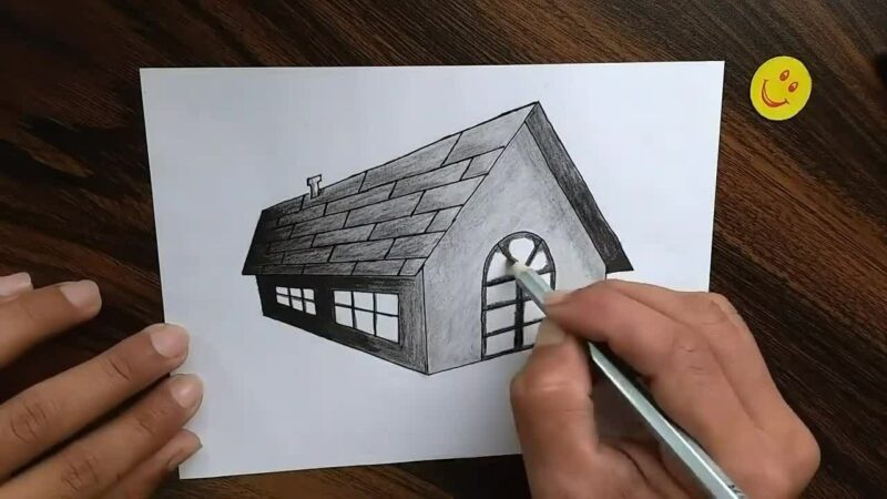 Cách vẽ ngôi nhà đẹp nhất lớp 6 bằng bút chì