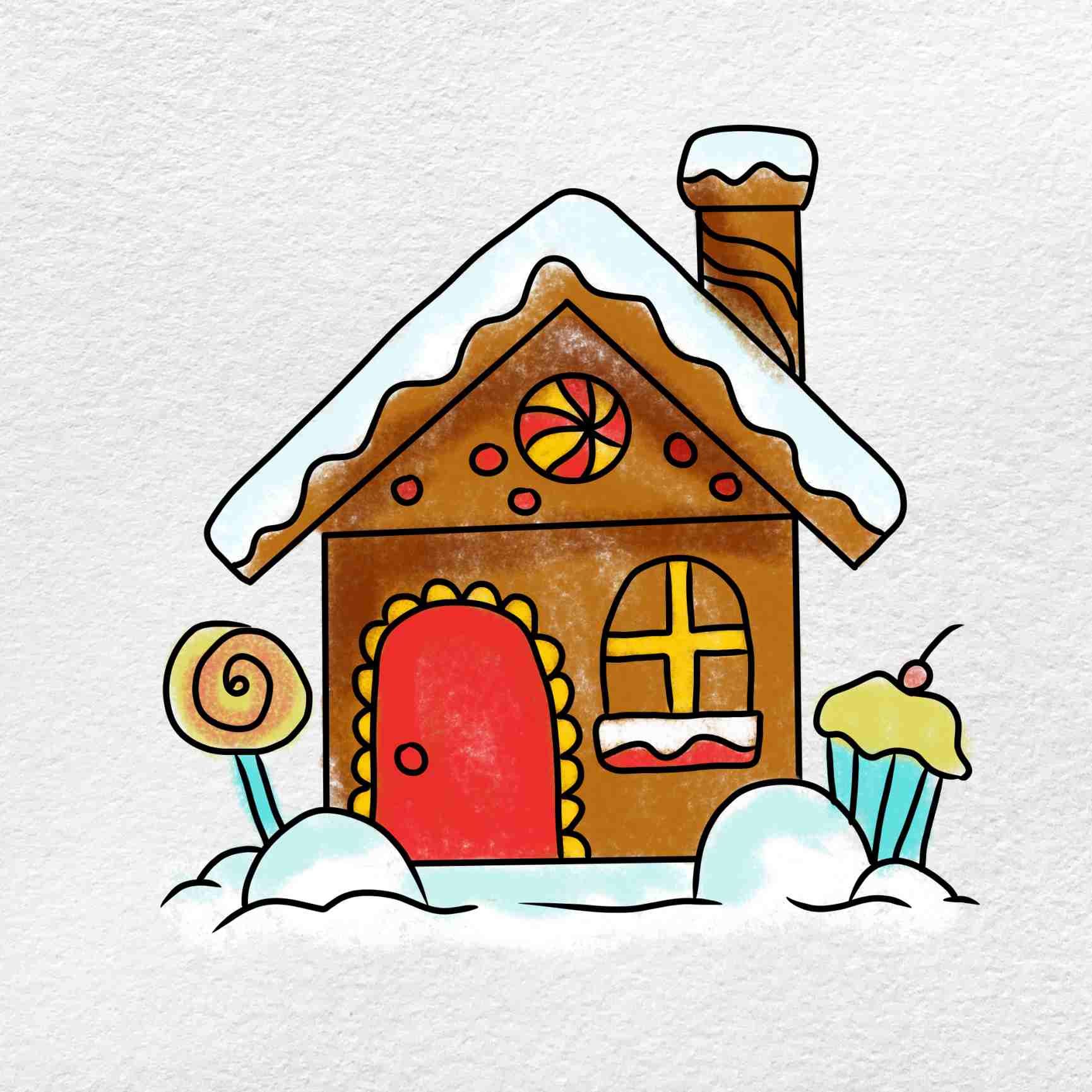 Ngôi nhà tuyết luôn là biểu tượng của mùa đông và giáng sinh. Hãy cùng chiêm ngưỡng bức tranh vẽ ngôi nhà tuyết đáng yêu này với những tiếng cười và sự bình yên trong tâm hồn.