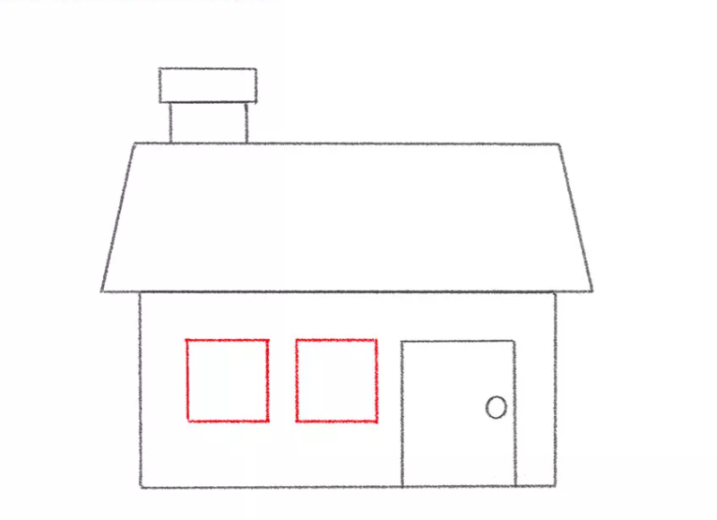 Cách vẽ ngôi nhà vẽ cửa sổ
