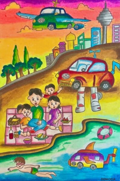 cách vẽ ô tô mơ ước đạt giải nhất