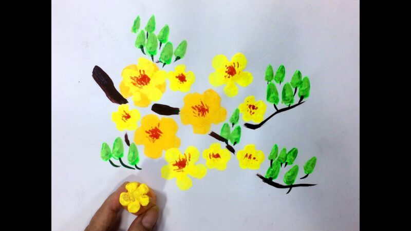 Cách vẽ tranh in hoa lá đơn giản mà đẹp lớp 6