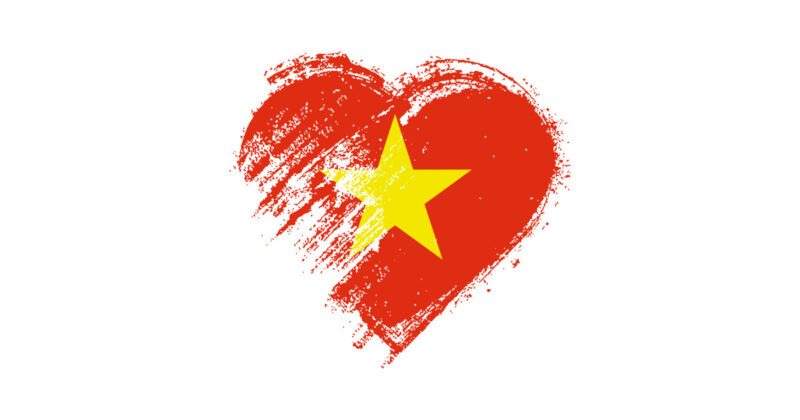 Hình ảnh avatar Việt Nam vẽ trái tim có hình cờ đỏ sao vàng
