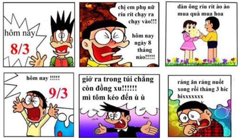 Hình ảnh chế 8-3 nghèo những cố mua quà