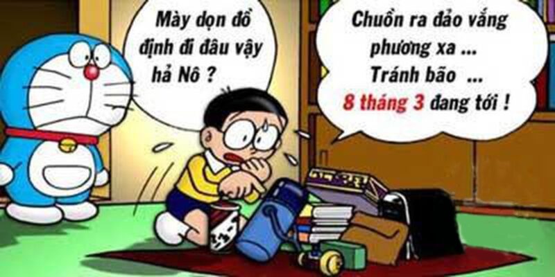 Hình ảnh chế 8-3 Nobita đi trốn