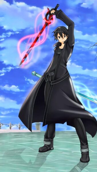 Hình nền Kirito cầm kiếm đỏ