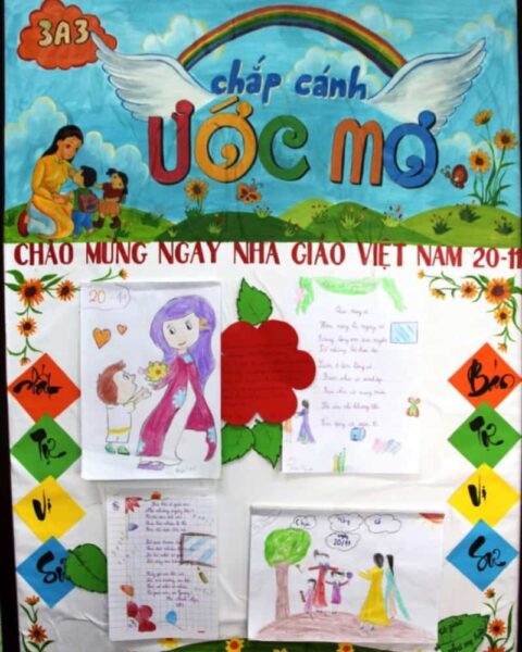 mẫu báo tường 20 11 của các bạn học sinh lớp 3 đẹp nhất