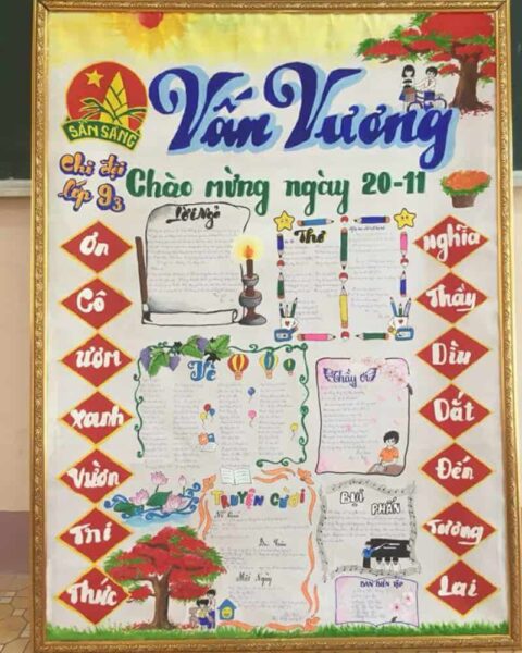 mẫu báo tường 20 11 với chủ đề vấn vương