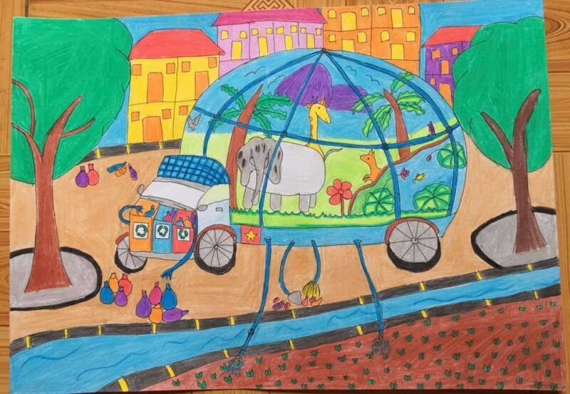 Vẽ ô tô mơ ước bảo vệ môi trường