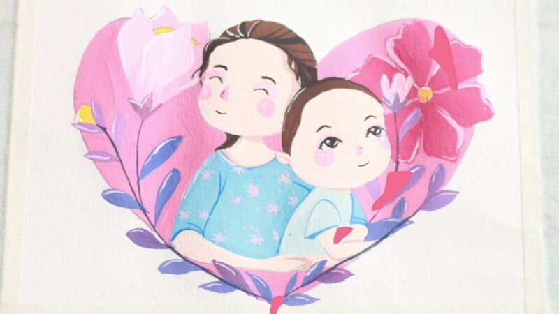 Vẽ tranh 8-3 chibi cho mẹ