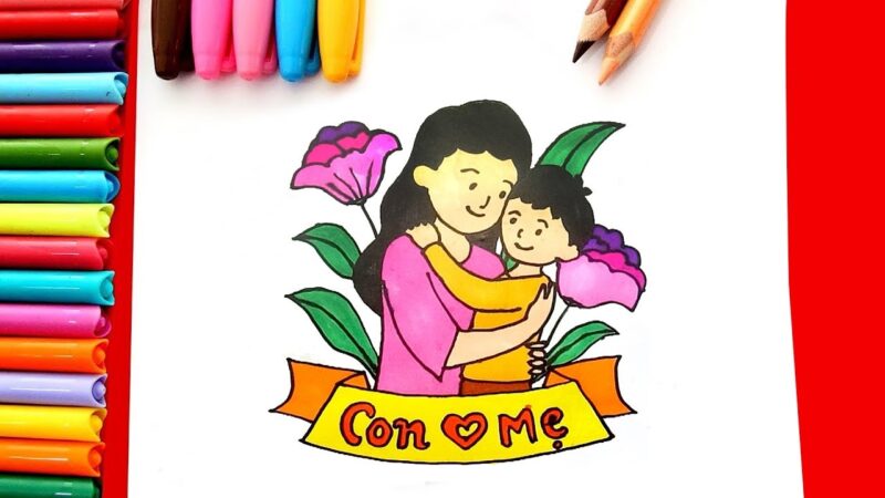 Vẽ tranh 8-3 đẹp tặng mẹ