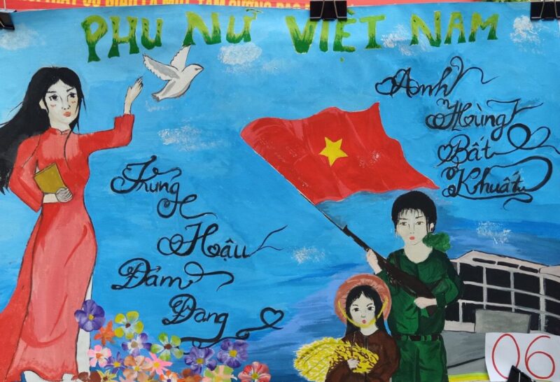 Vẽ tranh 8- 3 vẽ người phụ nữ Việt Nam