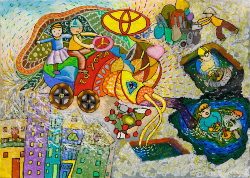 Vẽ tranh ô tô mơ ước sáng tạo