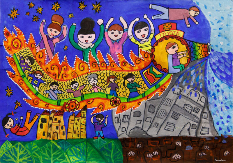 Vẽ tranh ô tô mơ ước với chức năng tái tạo môi trường đã bị ô nhiễm