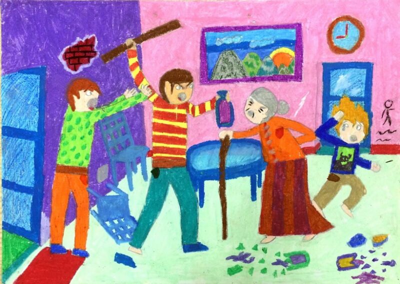 Vẽ tranh phòng chống xâm hại trẻ em, chống bạo lực gia đình đơn giản mà ý nghĩa