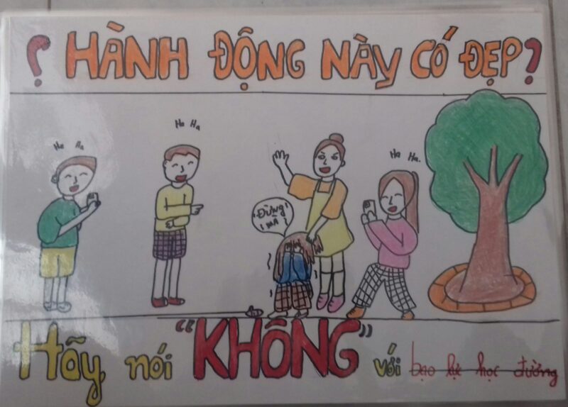 Vẽ tranh phòng chống xâm hại trẻ em trong học đường