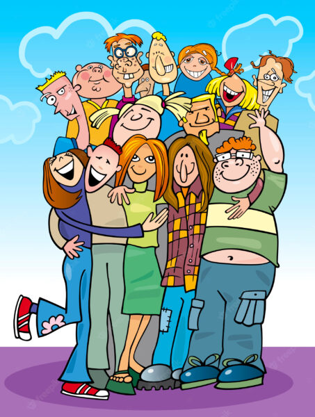 Ảnh nhóm hoạt hình về các thành viên trong gia đình