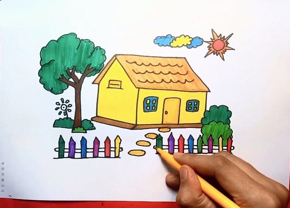 Top 10 cách vẽ ngôi nhà và cây đẹp và sáng tạo nhất