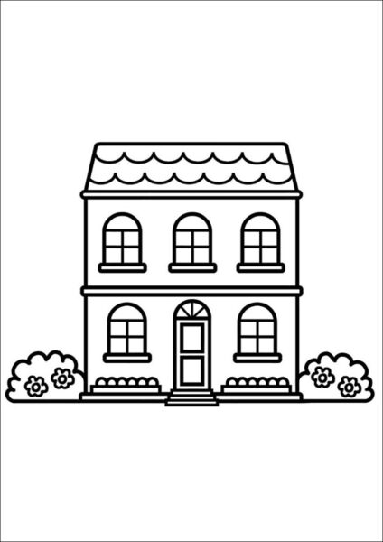 cách vẽ ngôi nhà 2 tầng