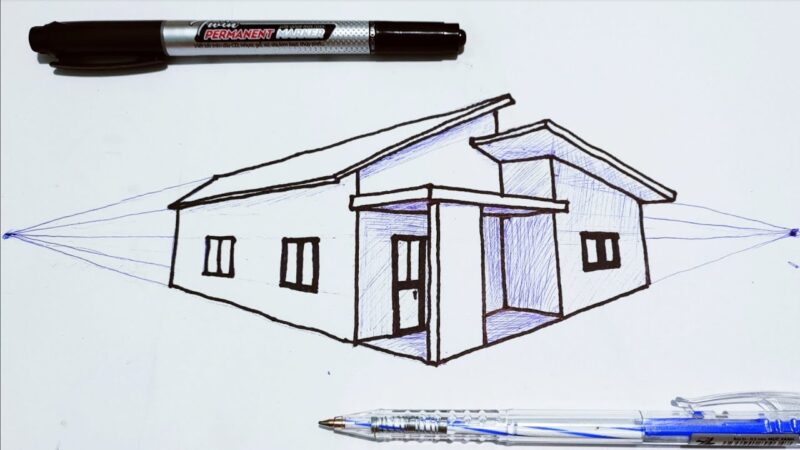 cách vẽ ngôi nhà 3D