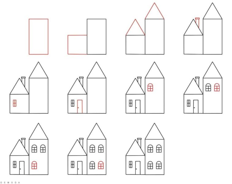 cách vẽ ngôi nhà đẹp đơn giản