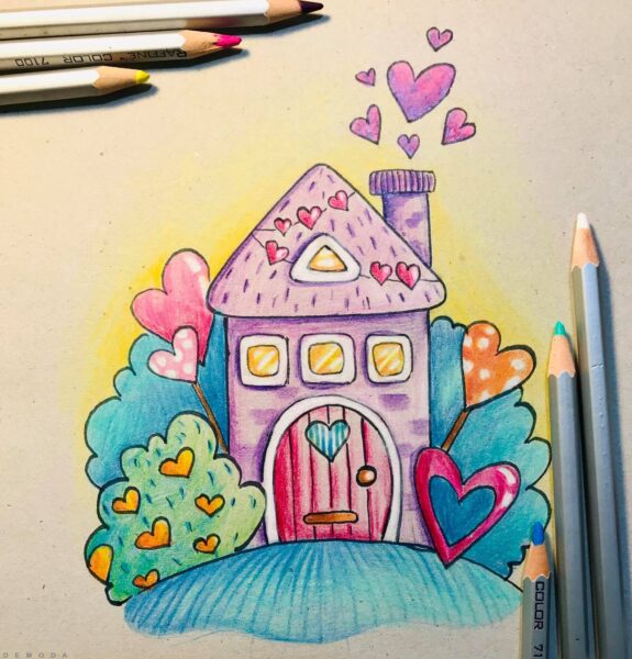 cách vẽ ngôi nhà đẹp nhất lớp 7