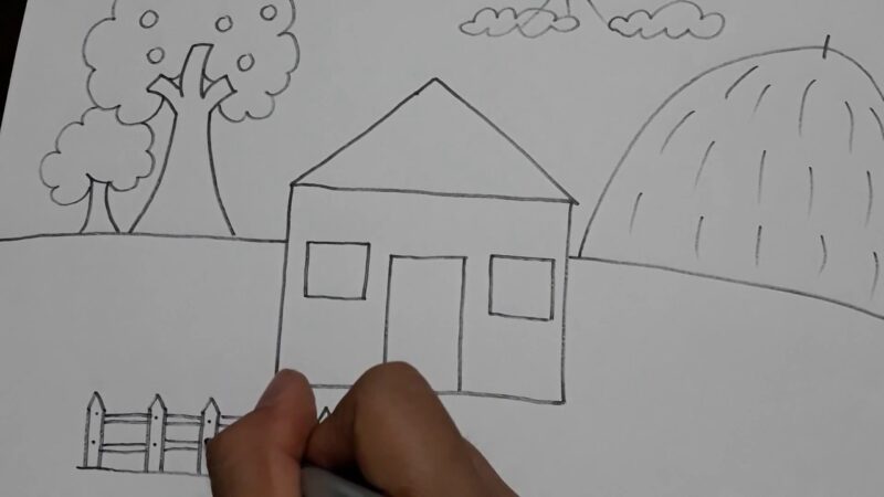 cách vẽ ngôi nhà lớp 1