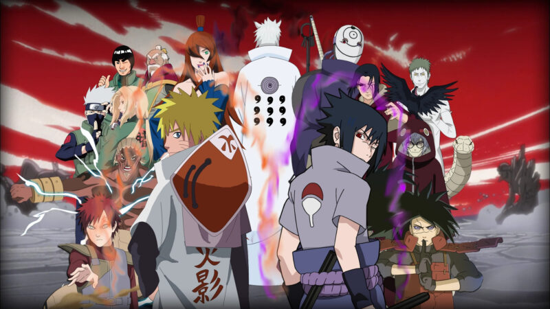 Hình ảnh anime nhóm naruto siêu anh hùng quay lưng về phía sau