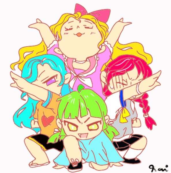 Ảnh avatar nhóm 4 người ngồi chụp ảnh